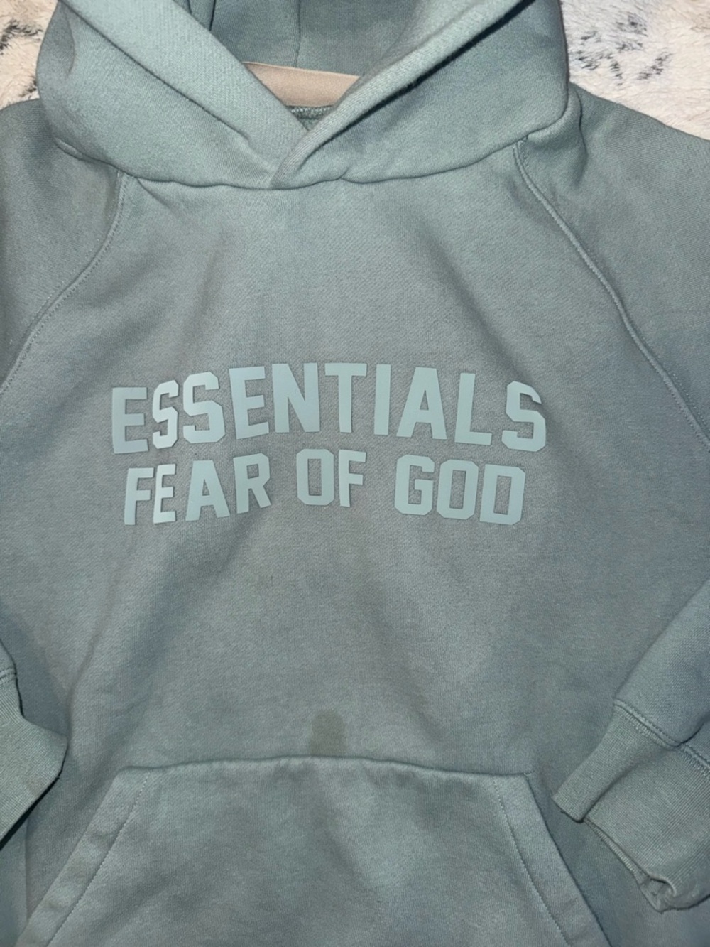 Essentials Fear of God Crewneck Hoodie in Sage - Picture 4 of 9
